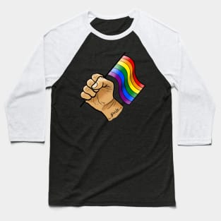 Pride Flag Hand - LGBT Gay Month design Baseball T-Shirt